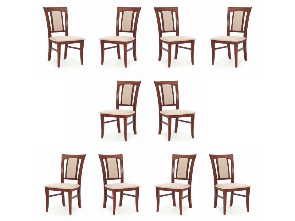 Dziesięć krzeseł czereśnia antyczna II tapicerowanych - 0855