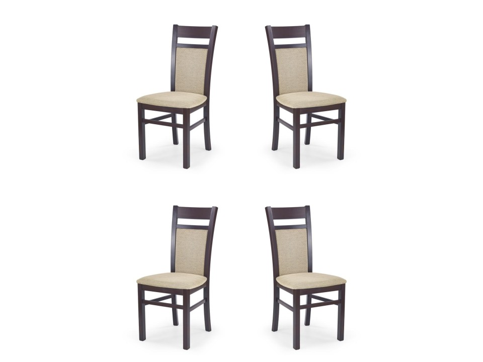 Cztery krzesła tapicerowane  ciemny orzech - 0992