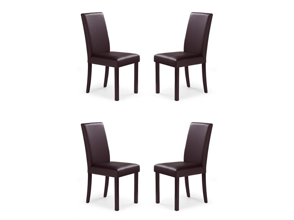 Cztery krzesła ciemny orzech / ciemny brąz - 5198
