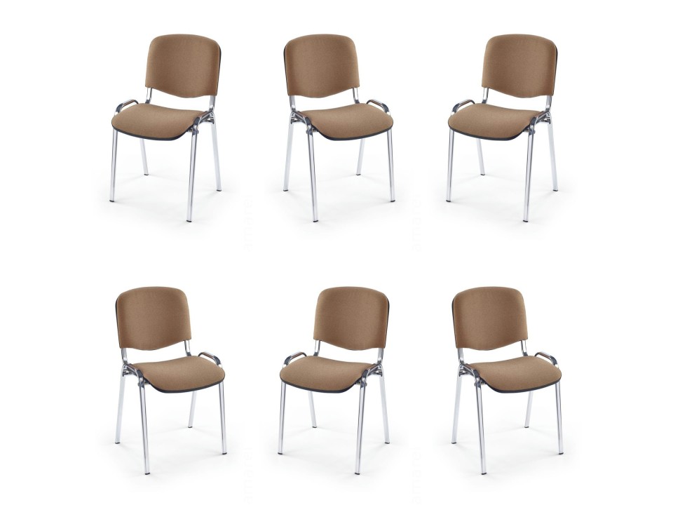Sześć krzeseł chrom beżowych - 0041