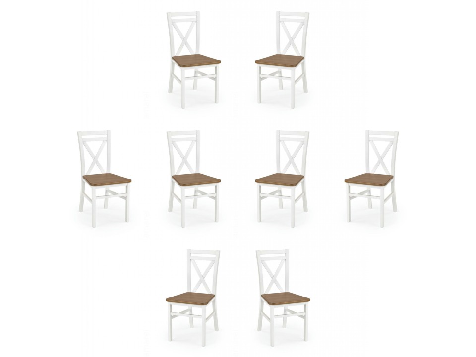 Osiem krzeseł białych / ciemny orzech - 1241