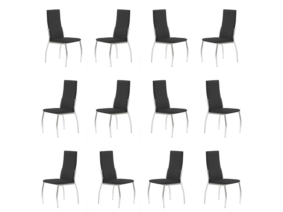 Dwanaście krzeseł chromczarnych - 6810