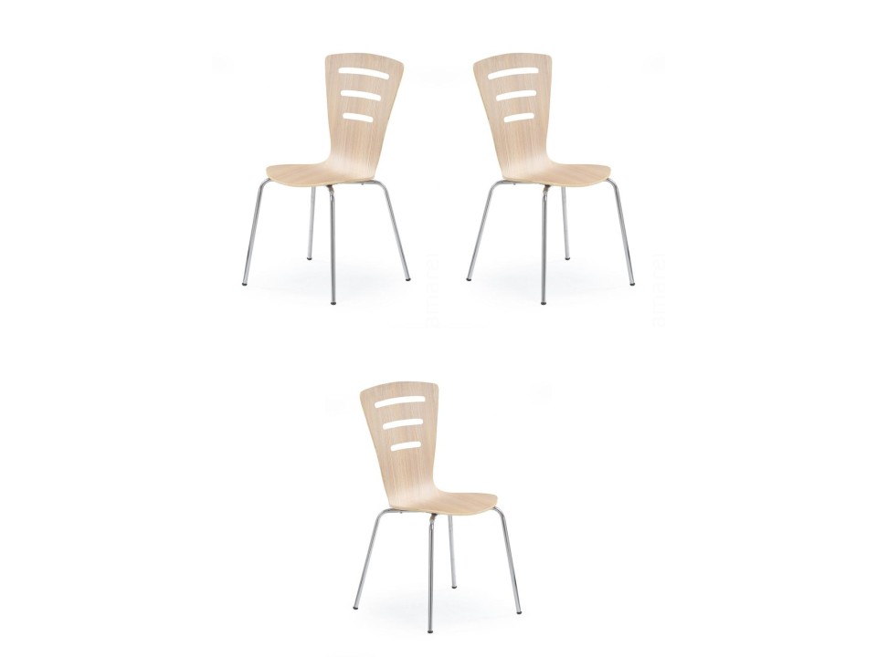 Trzy krzesła dąb sonoma - 4312