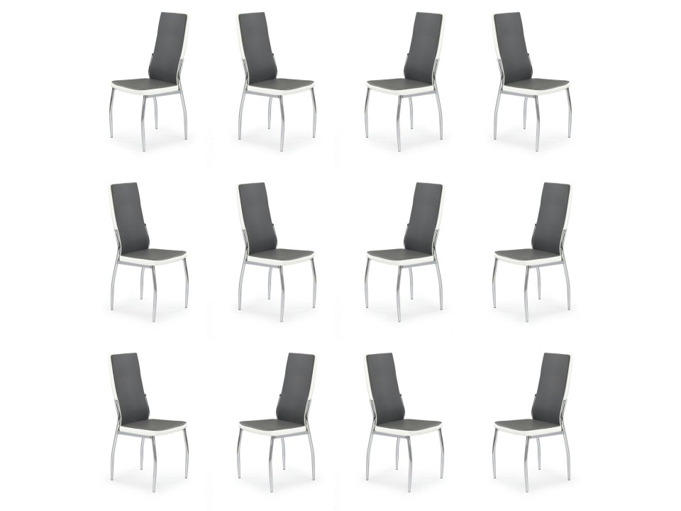 Dwanaście krzeseł popielatych białych - 0060