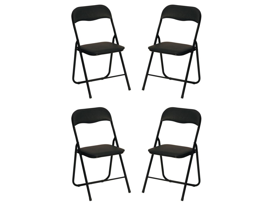 Cztery krzesła czarne - 7616
