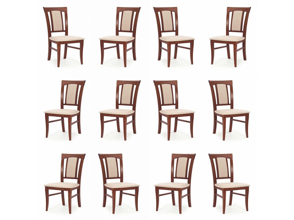 Dwanaście krzeseł czereśnia antyczna II tapicerowanych - 0855