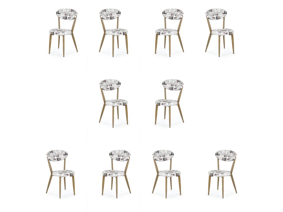 Dziesięć krzeseł dąb miodowy / newspaper - 0442