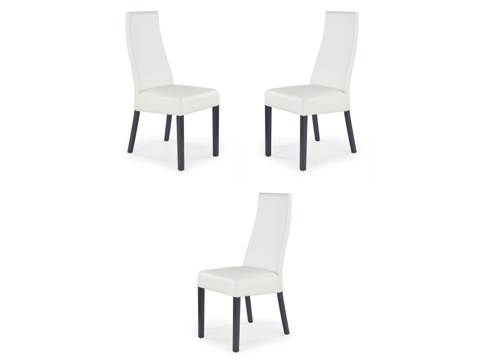 Trzy krzesła tapicerowane  wenge  - 0916