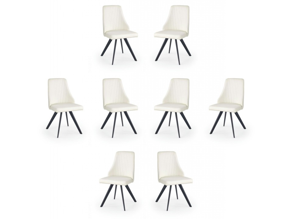 Osiem krzeseł biało czarnych - 9590