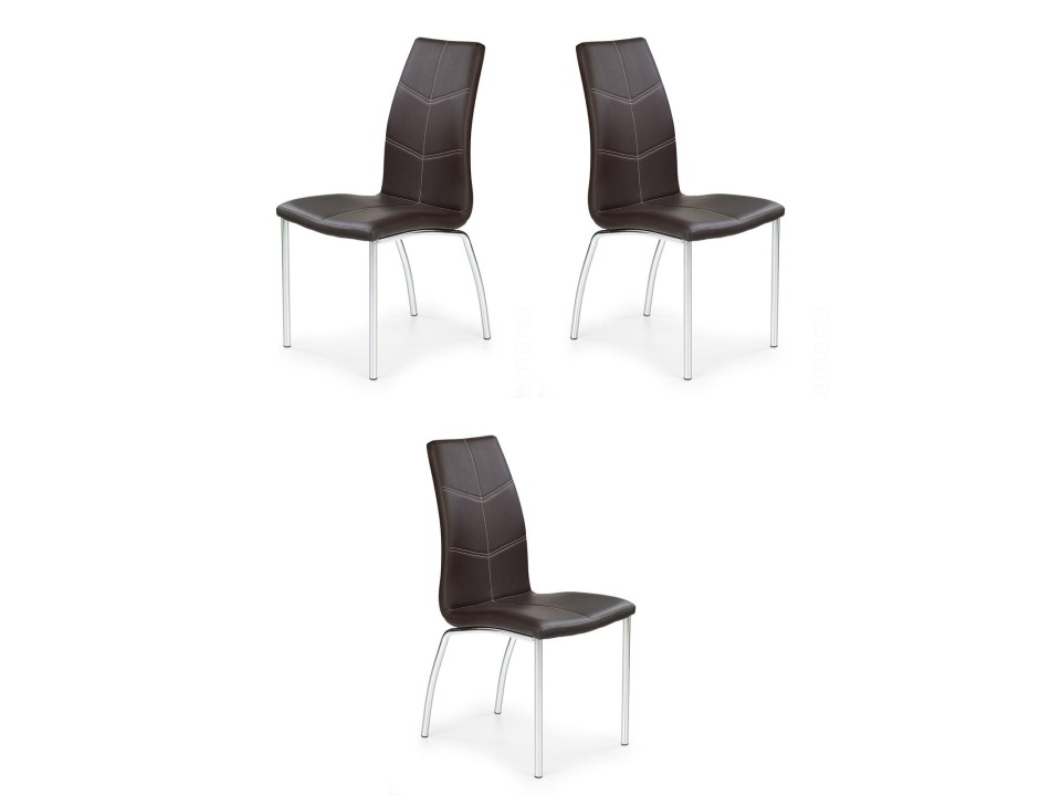 Trzy krzesła brązowe - 6187