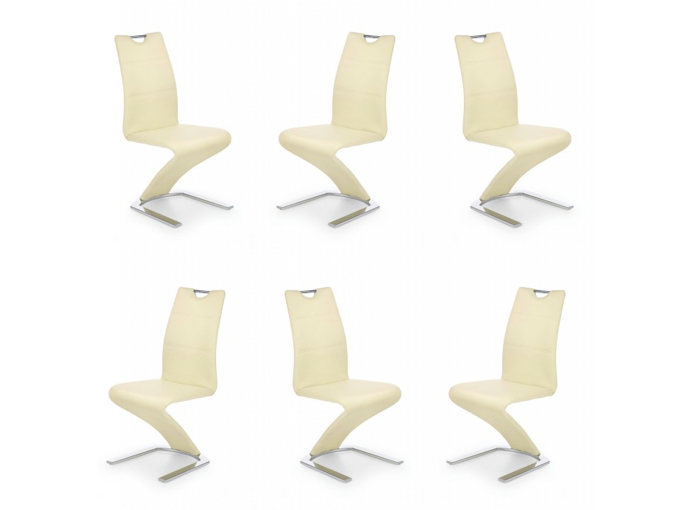 Sześć krzeseł waniliowych - 4939