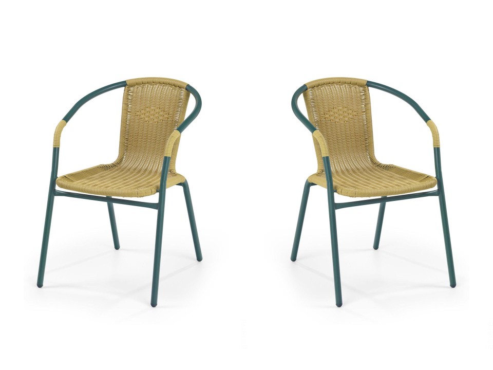 Dwa krzesła ciemno zielone - 2668