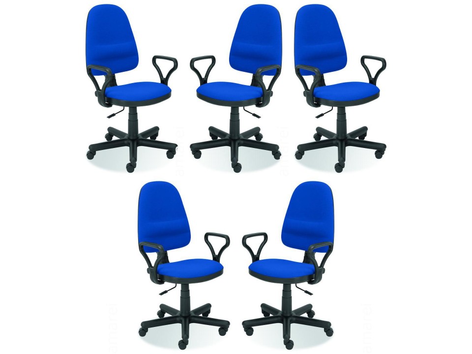 Pięć krzeseł biurowych  niebieskich - 6060