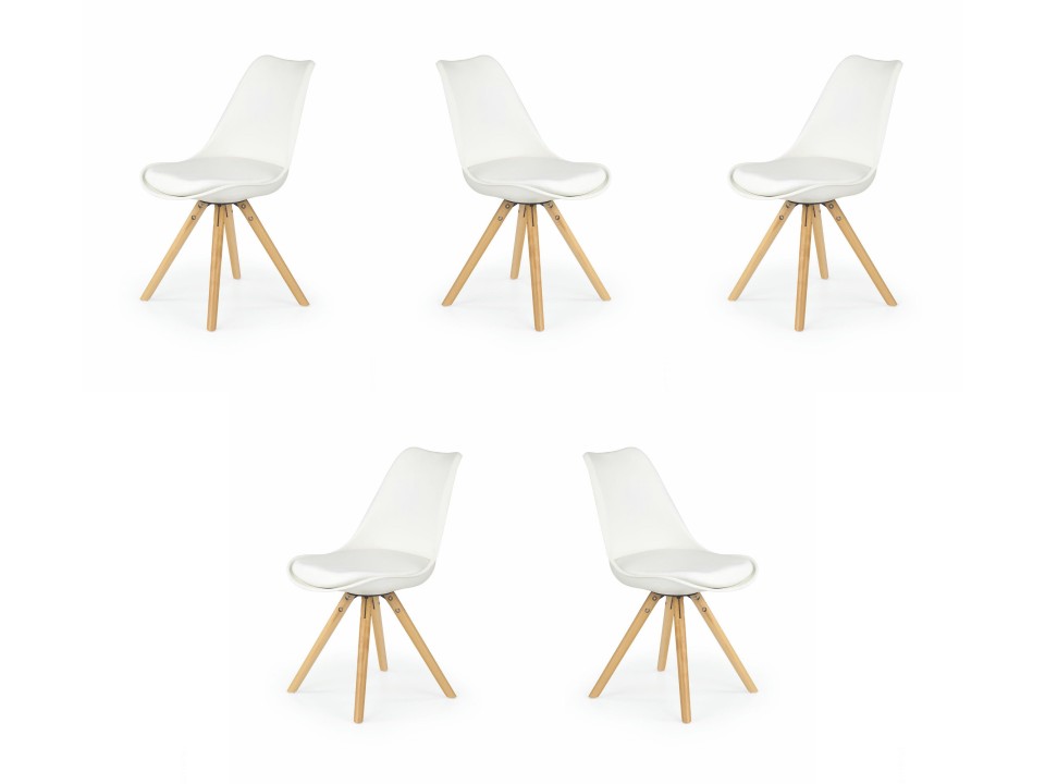 Pięć krzeseł białych - 8210
