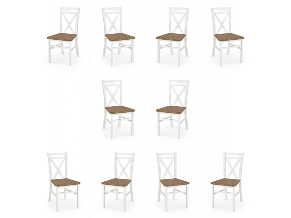 Dziesięć krzeseł białych ciemny orzech - 1241