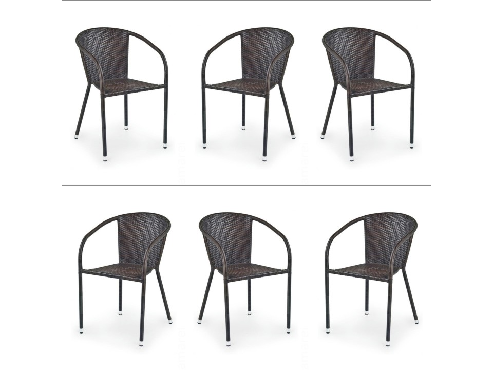 Sześć krzeseł ciemno brązowych - 6163