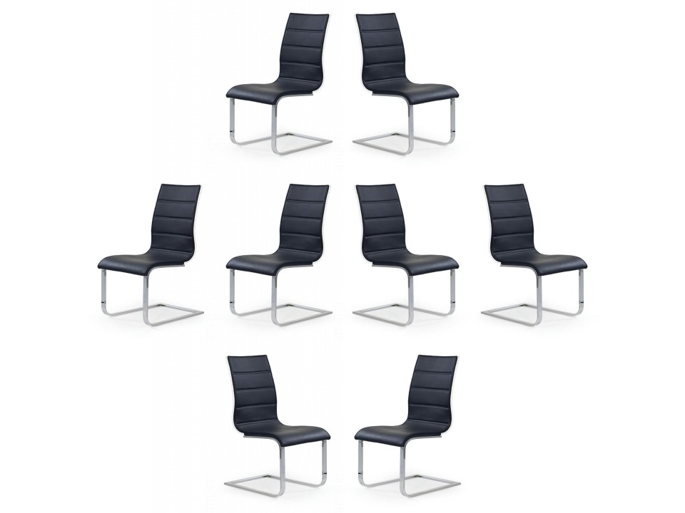 Osiem krzeseł czarno - białych ekoskóra - 4849
