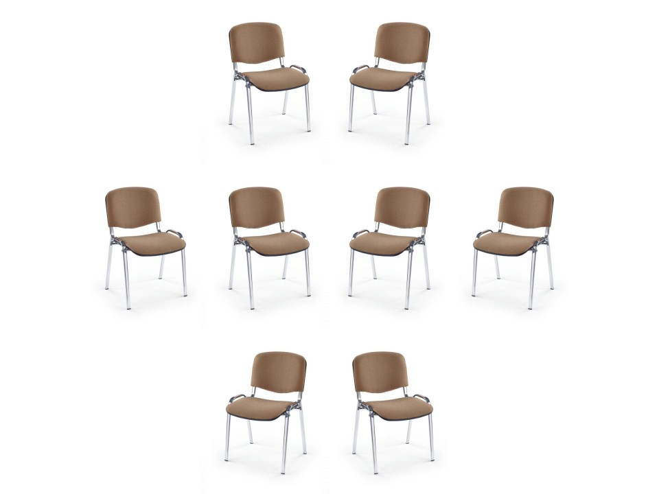 Osiem krzeseł chrom beżowych - 0041