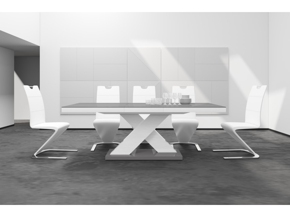 Stół Xenon szary / biały rozkładany - Meble Hubertus