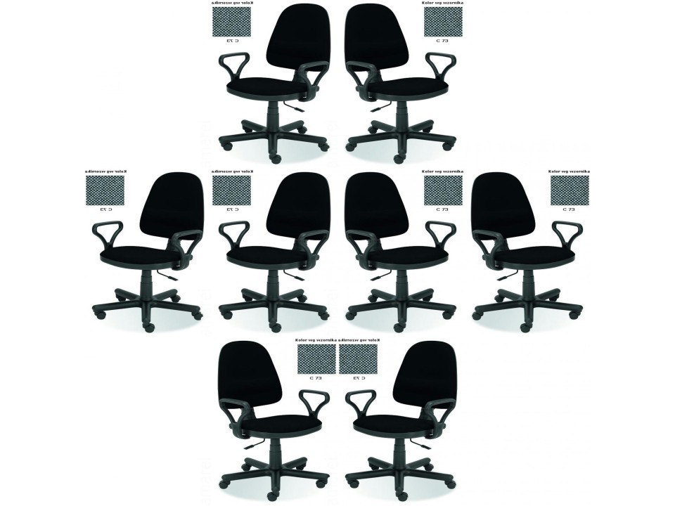 Osiem krzeseł biurowych C-73 szary - 6732