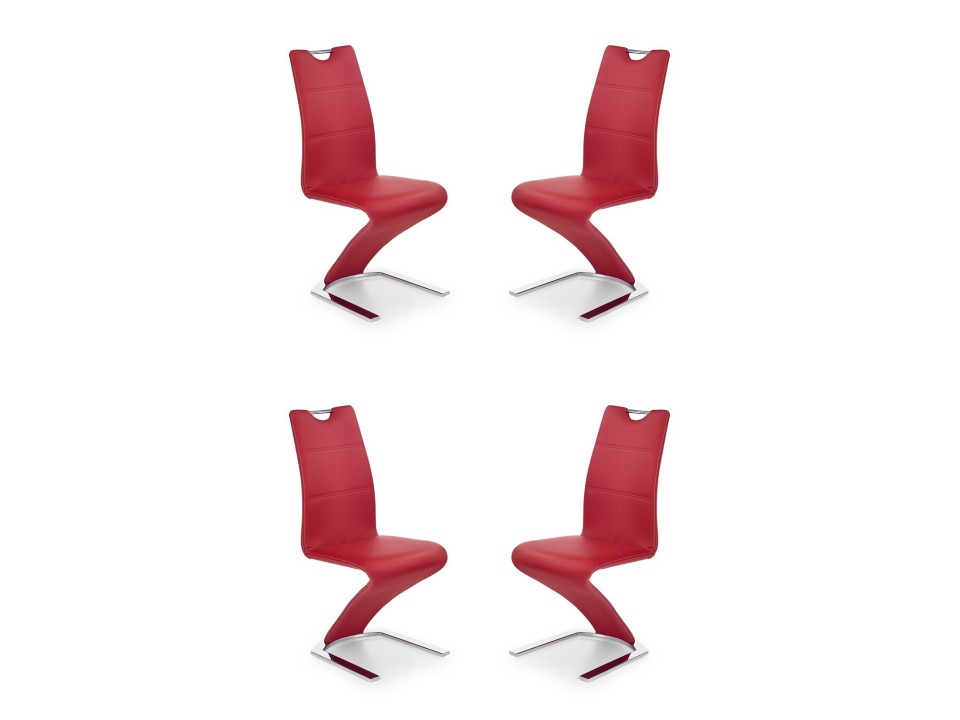 Cztery krzesła czerwone - 7381