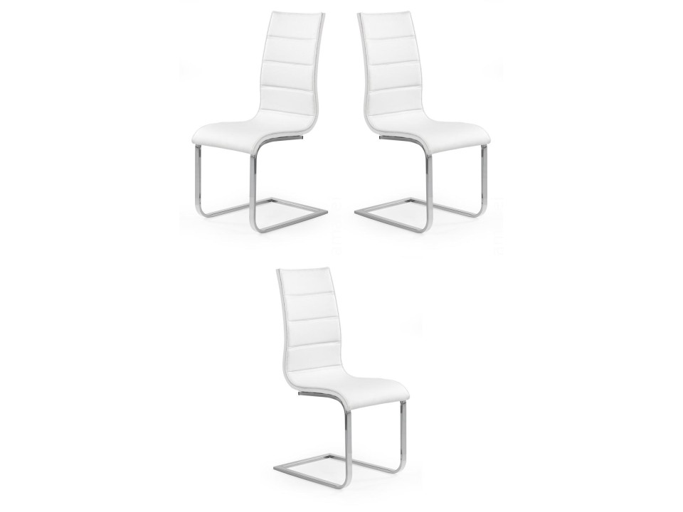 Trzy krzesła białe ekoskóra - 2026