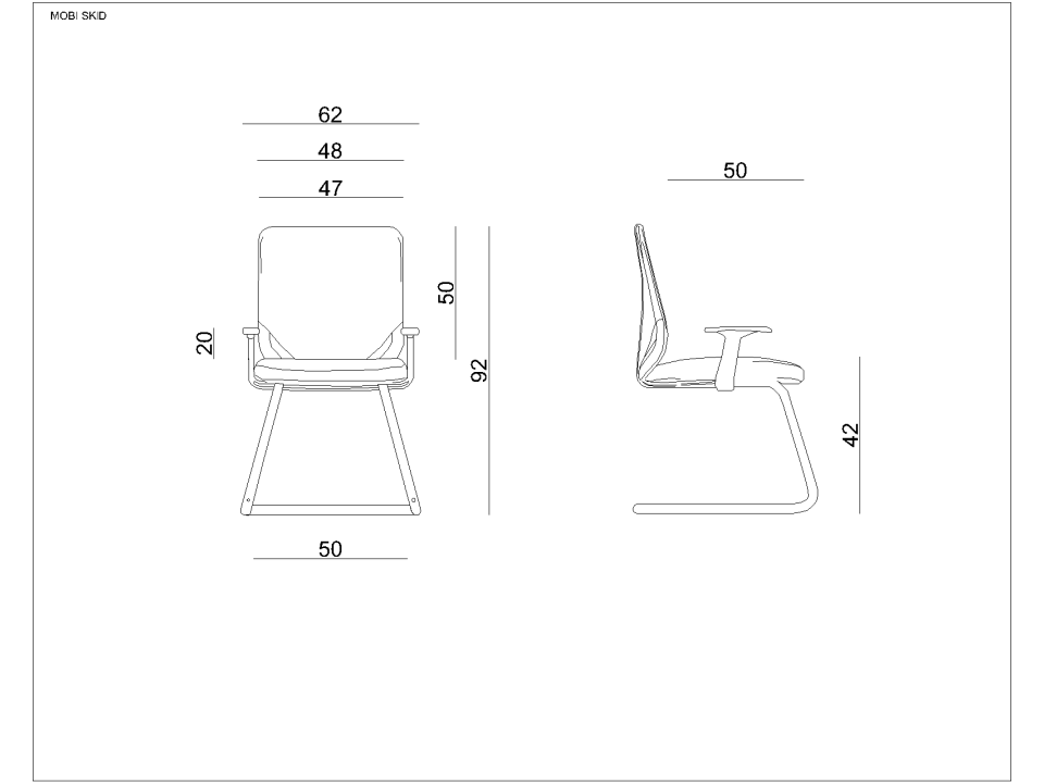 Krzesło biurowe Mobi Skid - Unique