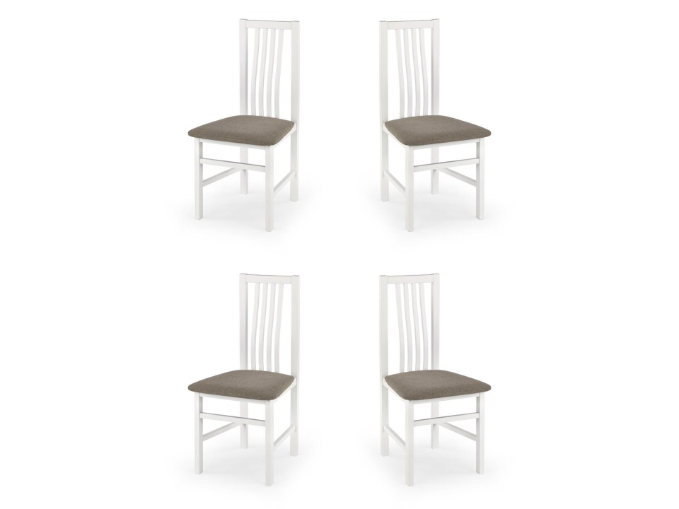 Cztery krzesła tapicerowane PAWEŁ białe  - 1272