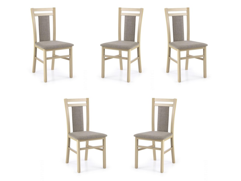 Pięć krzeseł dąb sonoma tapicerowanych - 3390