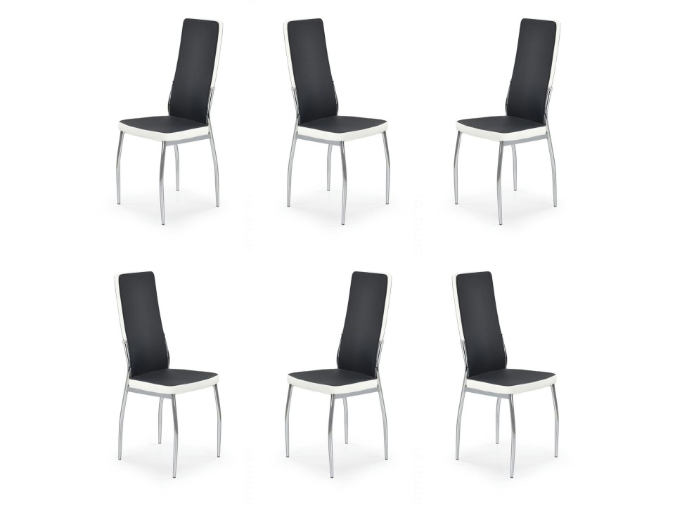 Sześć krzeseł czarno / białych - 0053