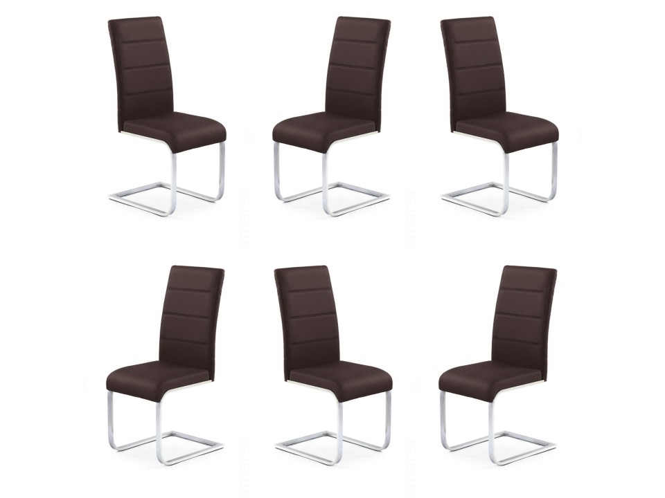 Sześć krzeseł brązowych - 4731