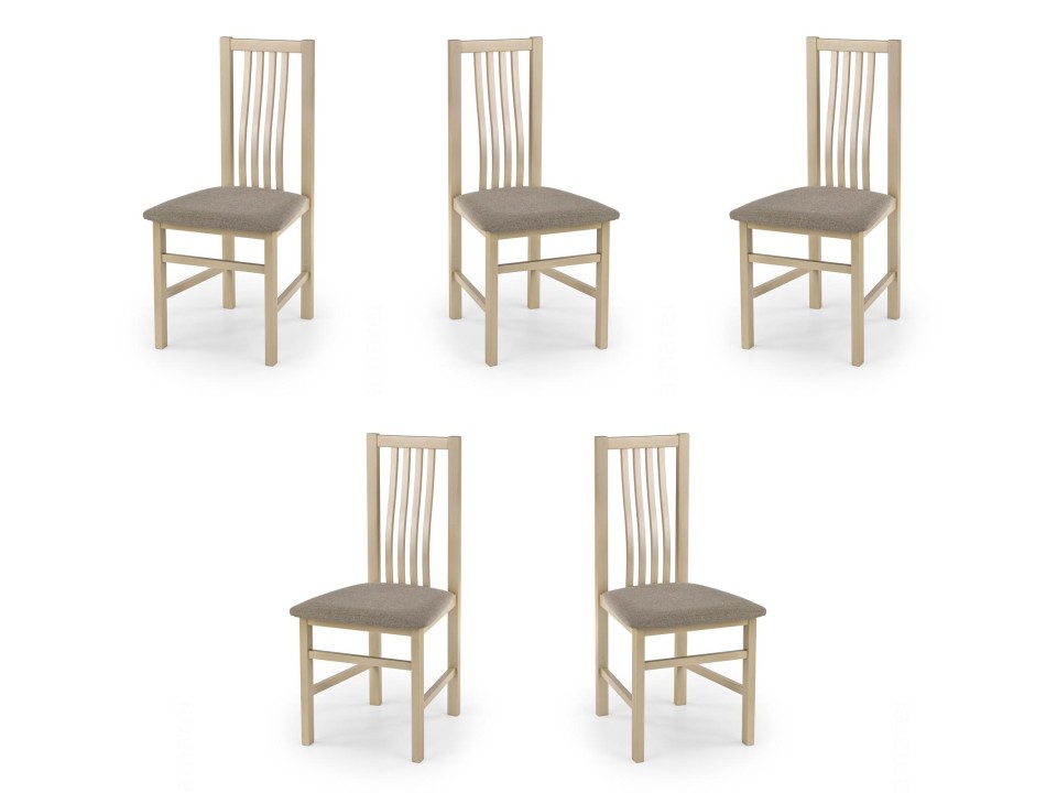 Pięć krzeseł dąb sonoma tapicerowanych - 1289