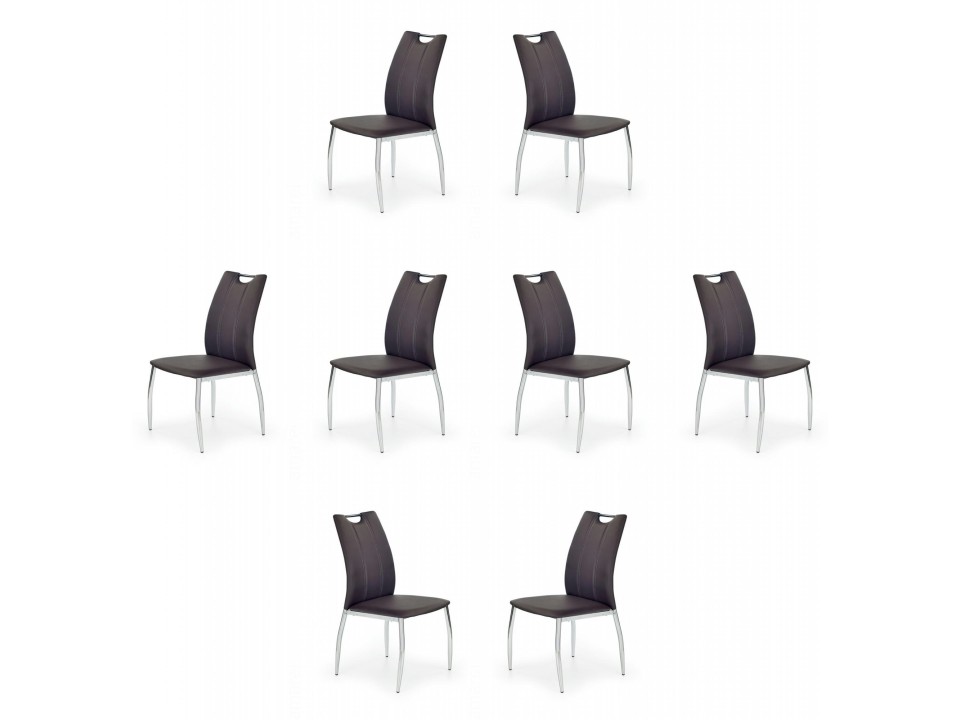 Osiem krzeseł brązowe - 4892