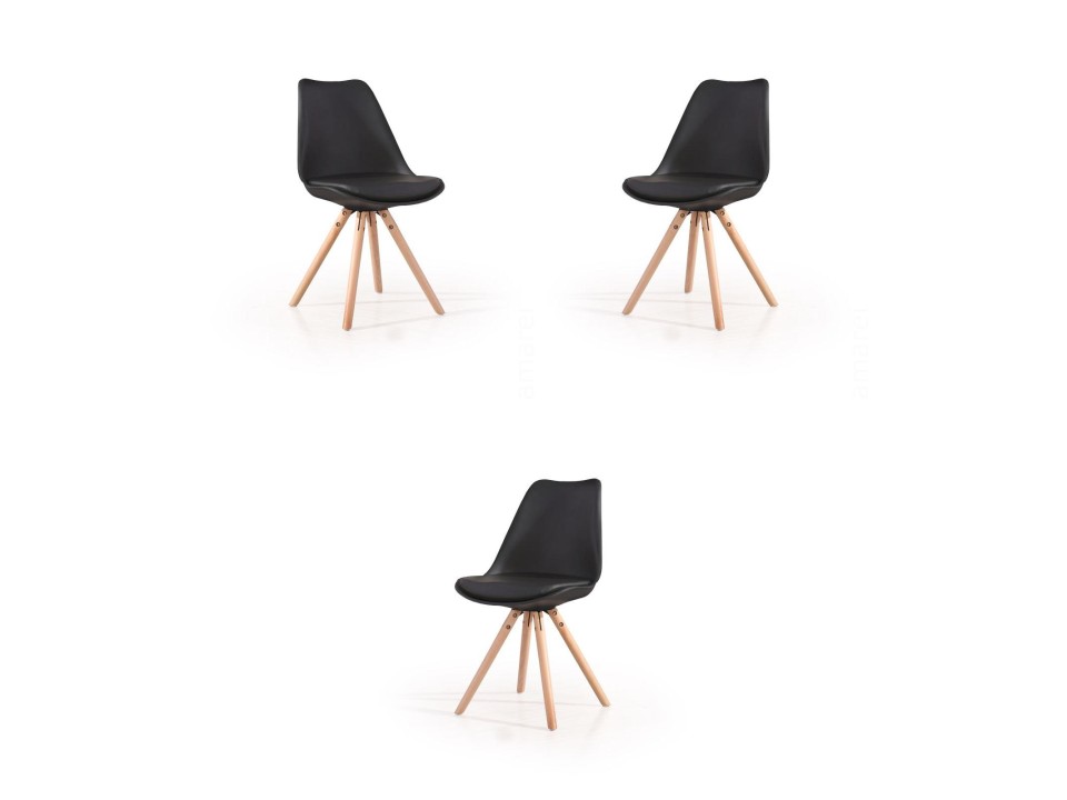 Trzy krzesła czarne - 8289
