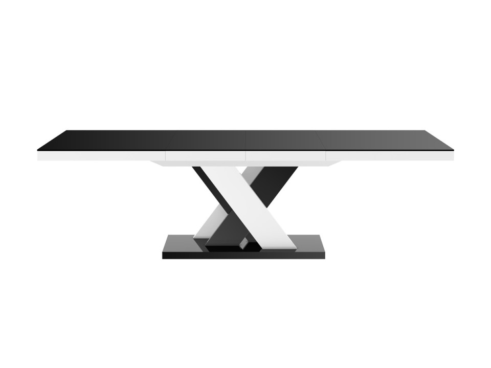 Stół Xenon Lux blat / podstawa: czarny mat, nogi: biały połysk + czarny połysk- Hubertus Meble