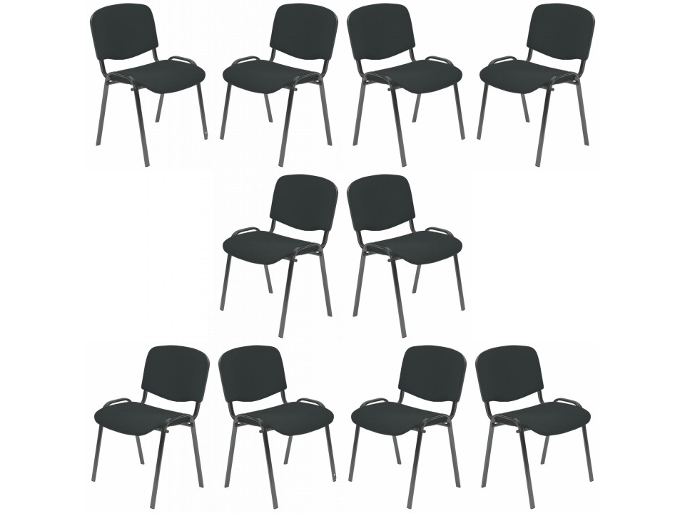 Dziesięć krzeseł biurowych czarnych - 0110