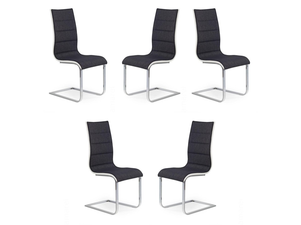 Pięć krzeseł grafitowych - 4863