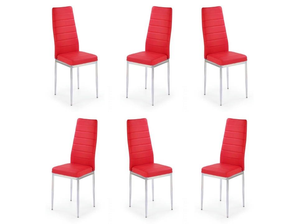 Sześć krzeseł czerwonych - 6919