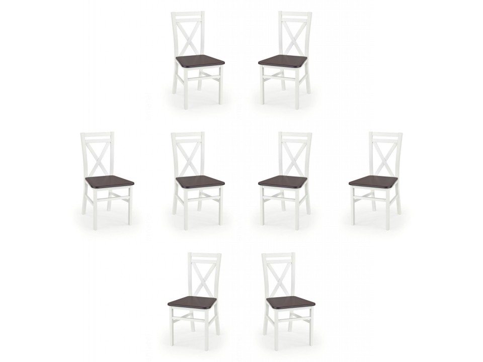 Osiem krzeseł białych olcha - 1258
