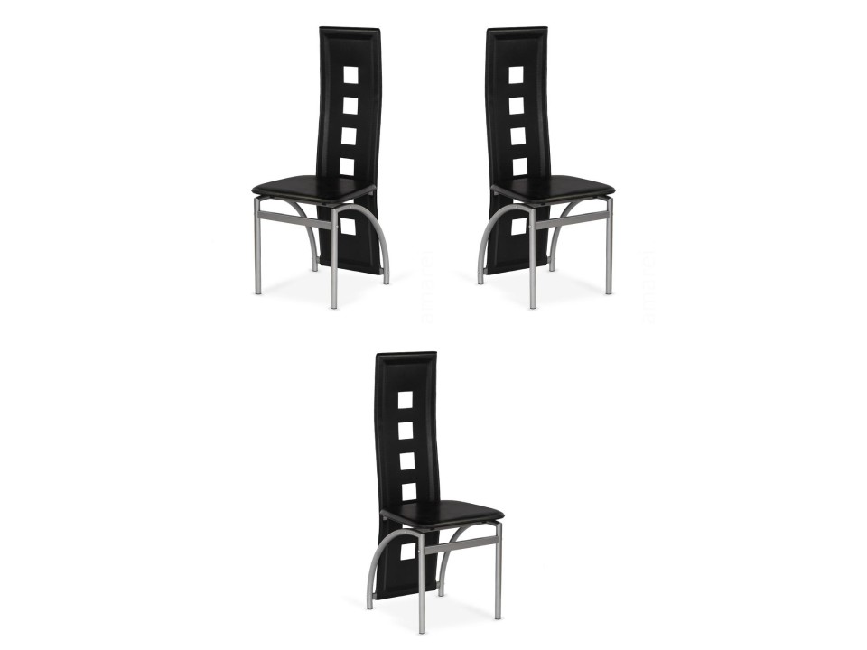 Trzy krzesła czarne - 7224
