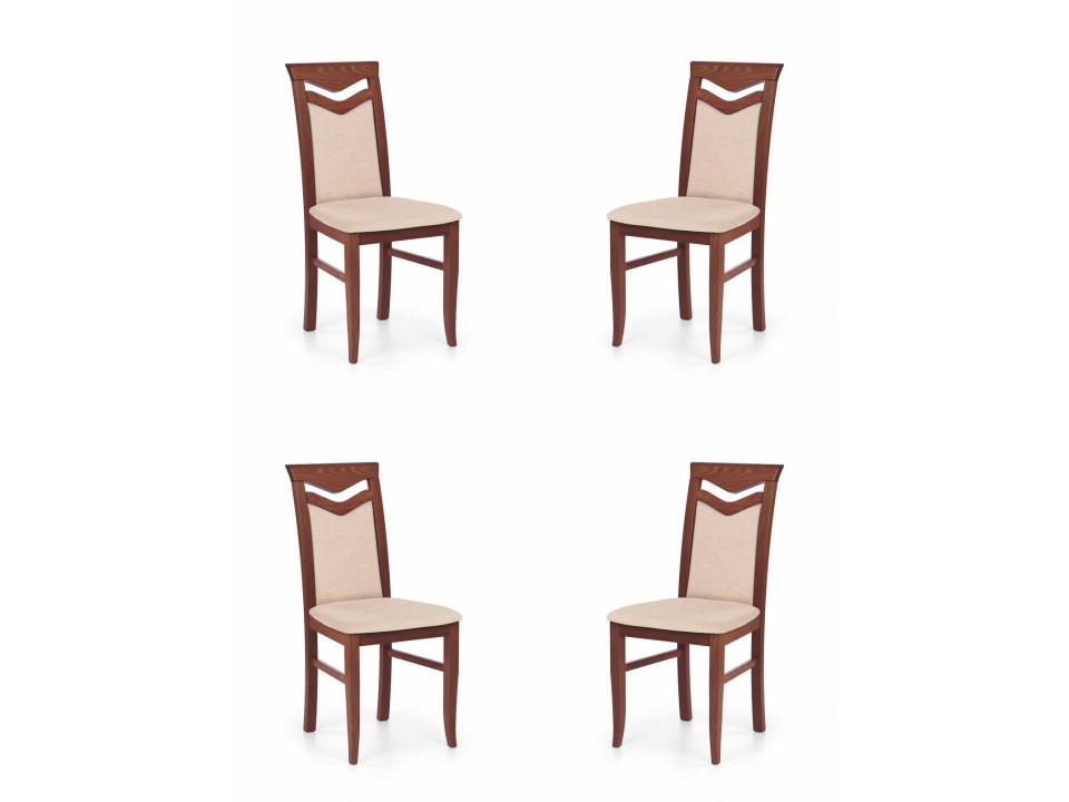 Cztery krzesła tapicerowane czereśnia antyczna II - 0787