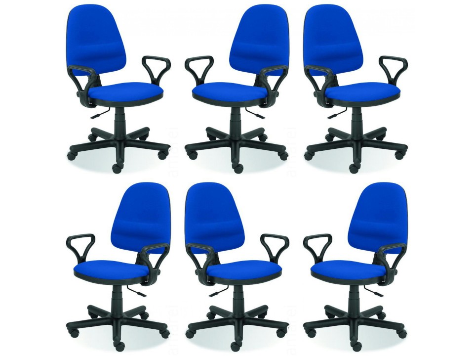 Sześć krzeseł biurowych niebieskich - 6060