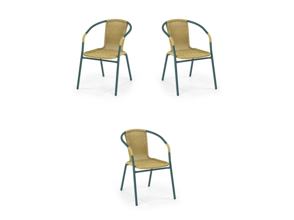 Trzy krzesła ciemno zielone - 2668