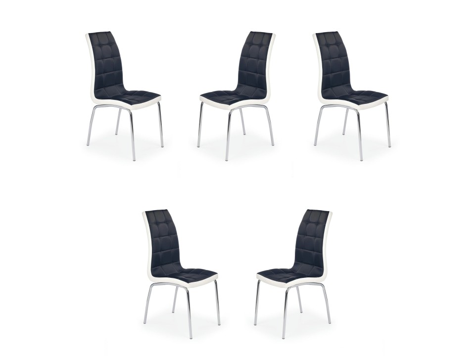 Pięć krzeseł czarno - białych - 4786
