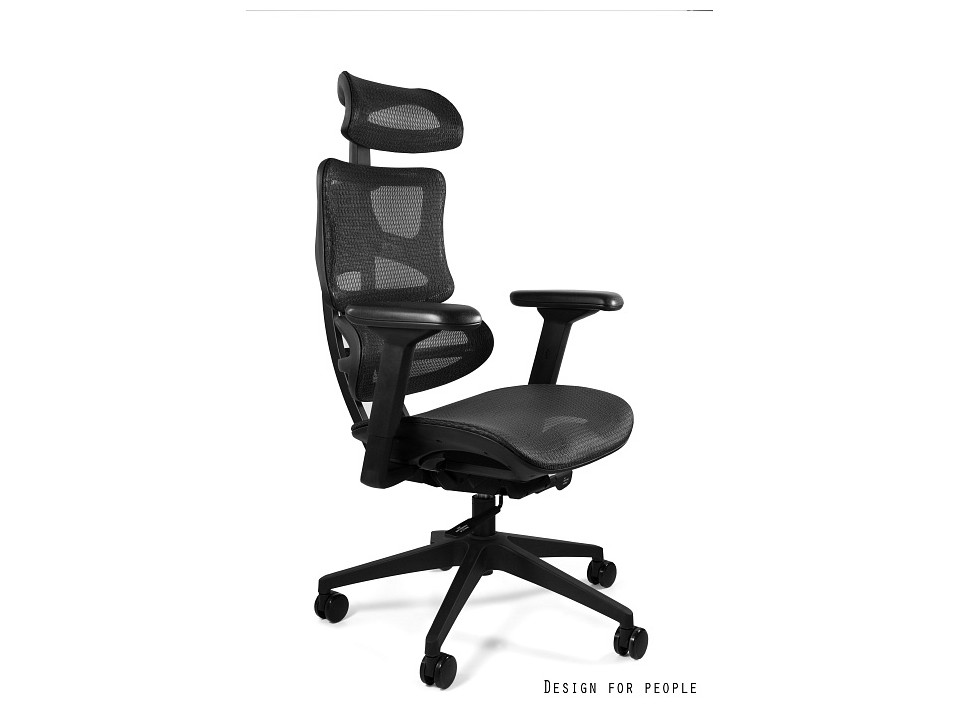 Fotel Ergotech czarny / podstawa czarna - Unique