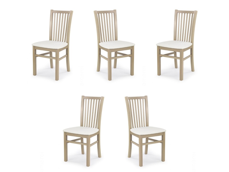 Pięć krzeseł dąb sonoma tapicerowanych  - 0947