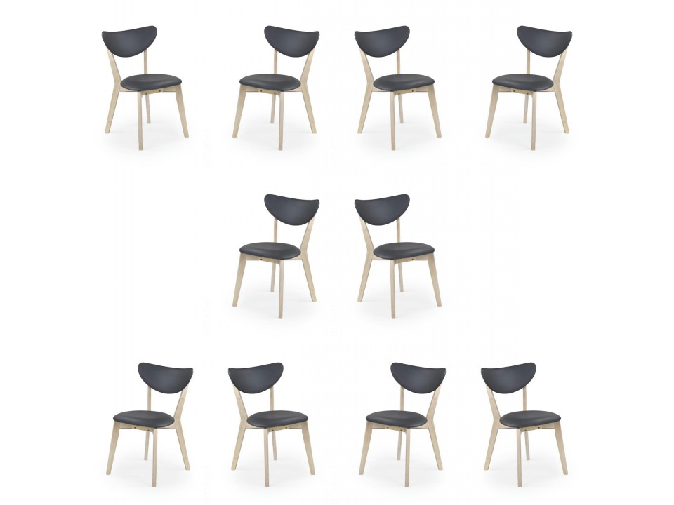 Dziesięć krzeseł white wash popielatych - 0589