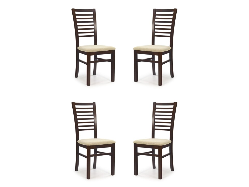 Cztery krzesła tapicerowane  ciemny orzech - 2470