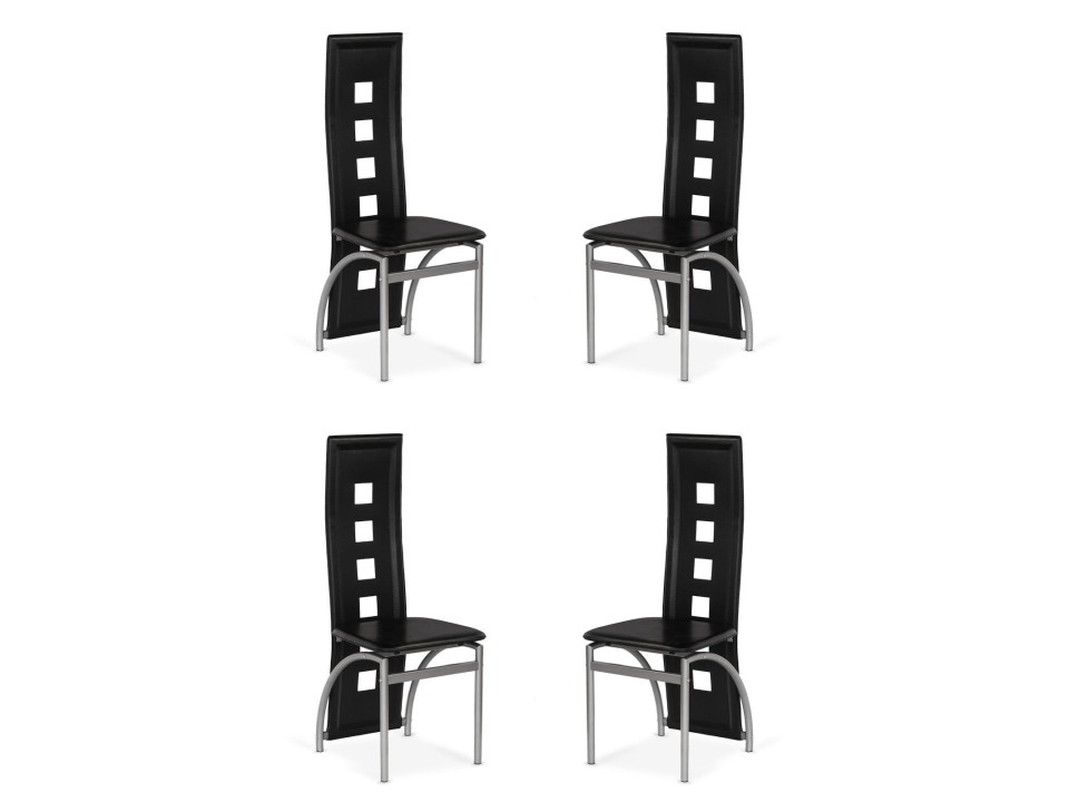 Cztery krzesła czarne - 7224