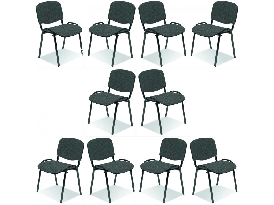 Dziesięć krzeseł szaro / czarnych - 0738